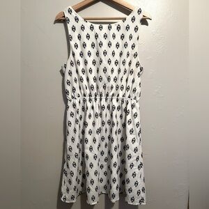 Everly Black and White Patterned Mini Sundress